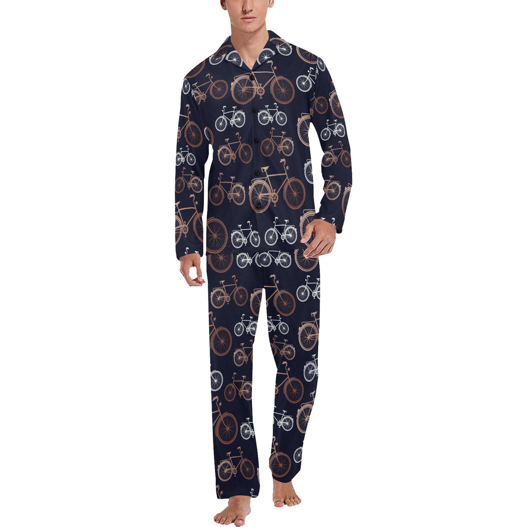 Bicycle Pattern Print Design 01 Men's Long Pajama Set