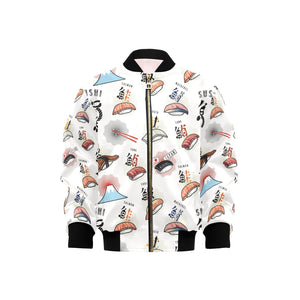 Sushi Japanese Pattern Kids' Boys' Girls' Bomber Jacket