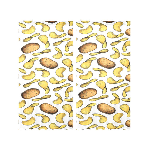 Potato Chips Pattern Print Design 01 Gauze Curtain