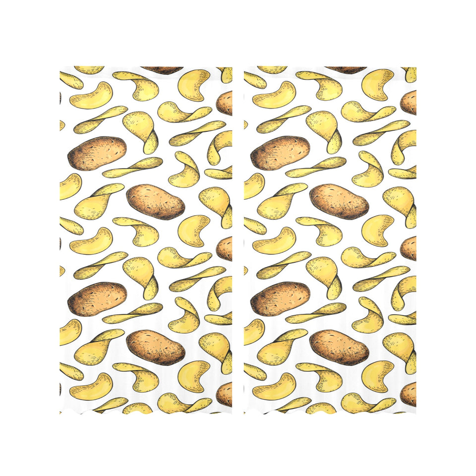 Potato Chips Pattern Print Design 01 Gauze Curtain