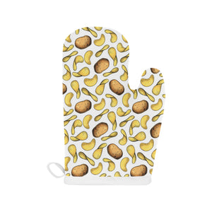 Potato Chips Pattern Print Design 01 Heat Resistant Oven Mitts