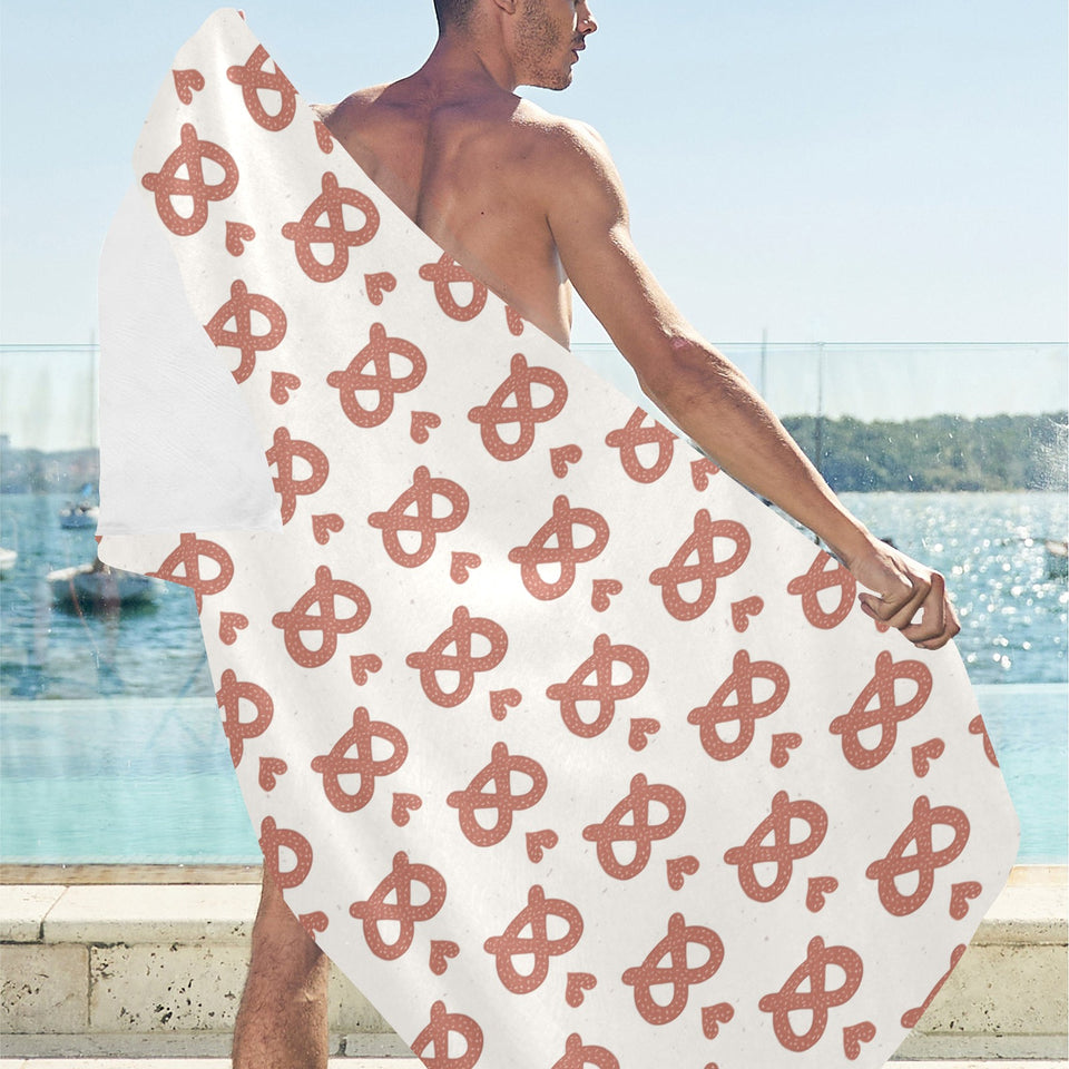 Pretzels Pattern Print Design 01 Beach Towel