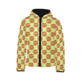 Hamburger Pattern Print Design 02 Kids' Boys' Girls' Padded Hooded Jacket