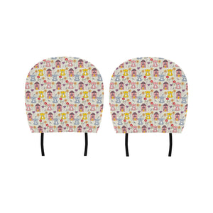 Teddy Bear Pattern Print Design 04 Car Headrest Cover