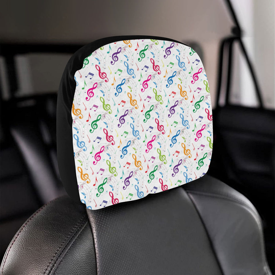 Music Notes Pattern Print Design 02 Car Headrest Cover