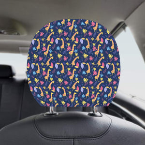 Giraffe Pattern Print Design 04 Car Headrest Cover