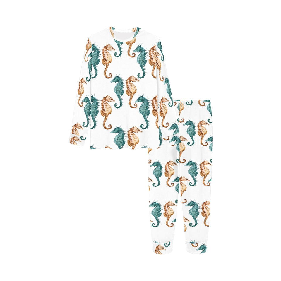 Seahorse Pattern Background Kids' Boys' Girls' All Over Print Pajama Set