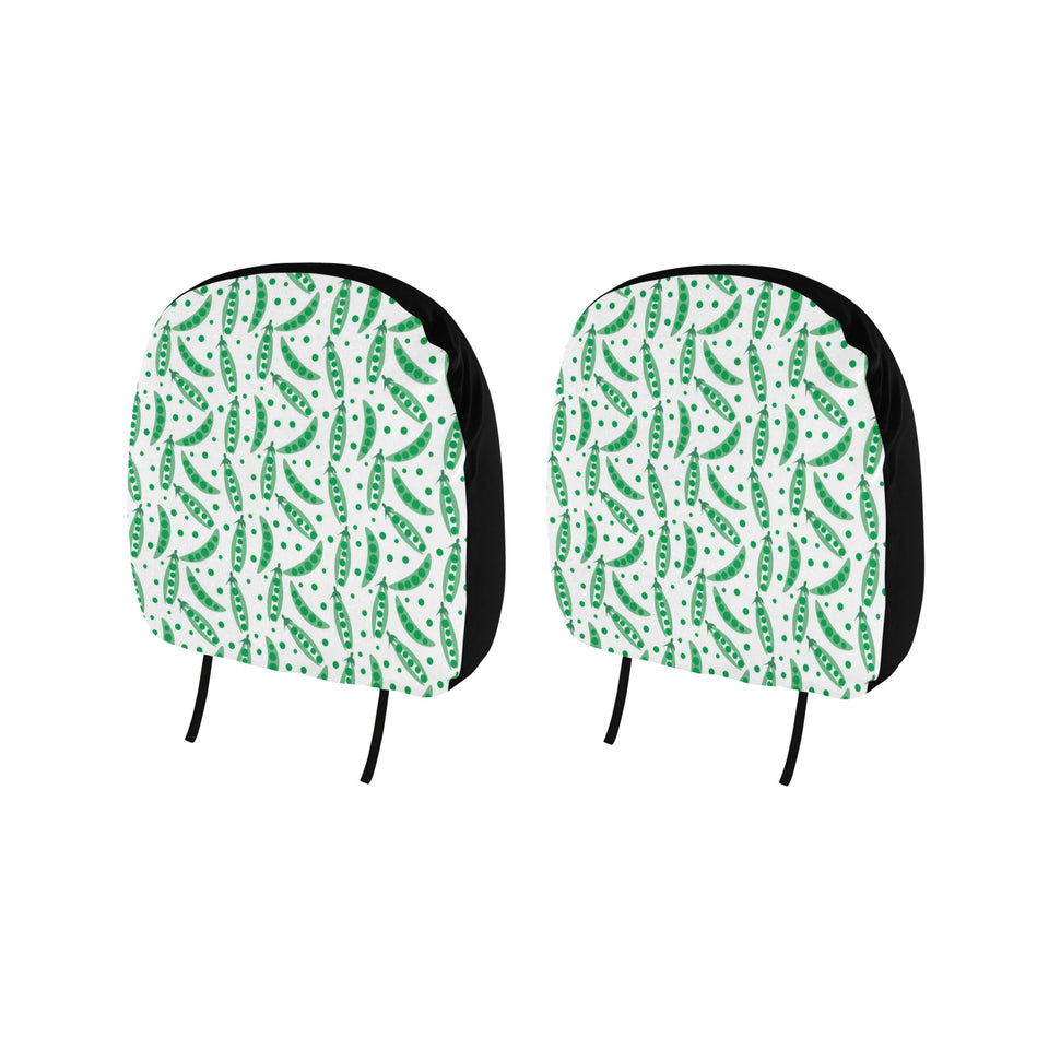 Green Peas Pattern Print Design 01 Car Headrest Cover