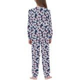 Hibiscus Pattern Print Design 02 Kids' Boys' Girls' All Over Print Pajama Set