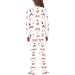 Bull Terrier Pattern Print Design 04 Kids' Boys' Girls' All Over Print Pajama Set