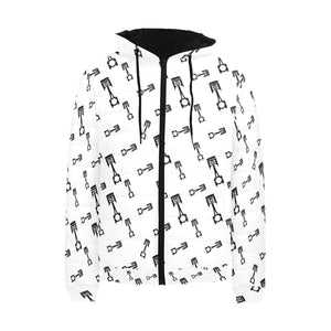 Engine Piston Random Pattern Print Design 04 Men's Padded Hooded Jacket(ModelH42)