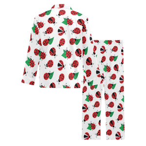 Ladybug Pattern Print Design 01 Men's Long Pajama Set