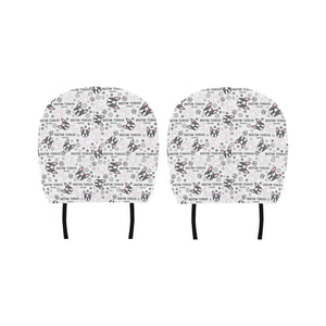 Boston Terrier Pattern Car Headrest Cover