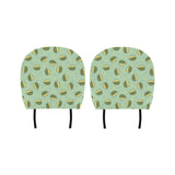 Durian Pattern Green Background Car Headrest Cover