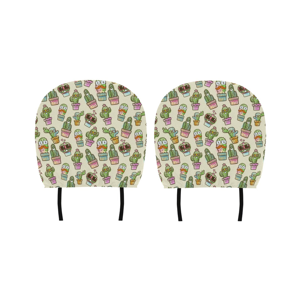 Cute Cactus Pattern Car Headrest Cover