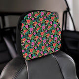 Hibiscus Pattern Print Design 01 Car Headrest Cover