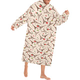 Eiffel Tower Pattern Print Design 03 Blanket Robe with Sleeves