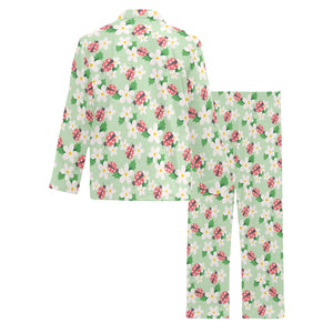 Ladybug Pattern Print Design 05 Men's Long Pajama Set