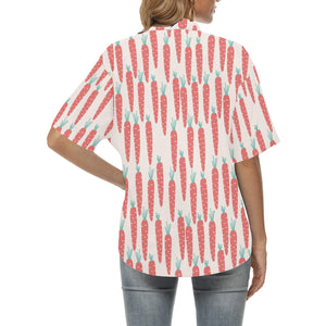 Carrot Pattern Print Design 01 Women's All Over Print Hawaiian Shirt