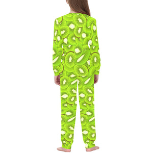 Sliced Kiwi Pattern Kids' Boys' Girls' All Over Print Pajama Set