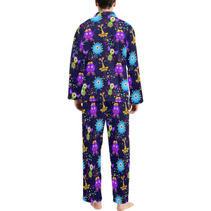 Alien Pattern Print Design 01 Men's Long Pajama Set