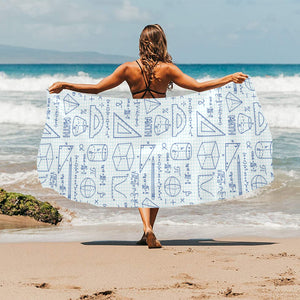 Math Pattern Print Design 03 Beach Towel