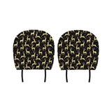 Gold Deer Pattern Car Headrest Cover