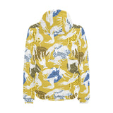 Greyhound Pattern Print Design 02 Men's Padded Hooded Jacket(ModelH42)