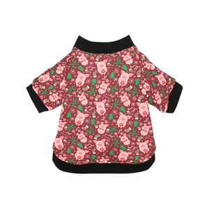 Pig Pattern Print Design 01 All Over Print Pet Dog Round Neck Fuzzy Shirt