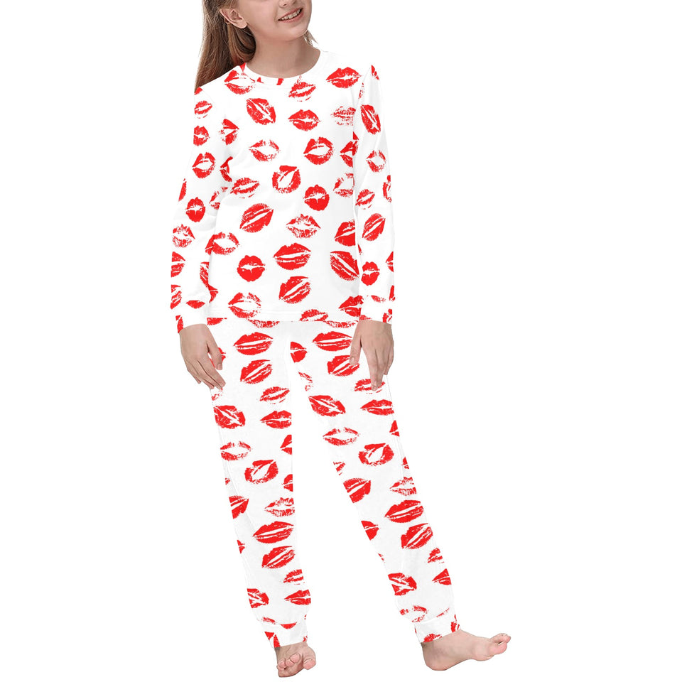 Lips Pattern Print Design 01 Kids' Boys' Girls' All Over Print Pajama Set