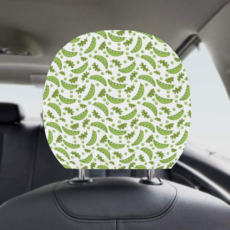 Green Peas Pattern Print Design 02 Car Headrest Cover