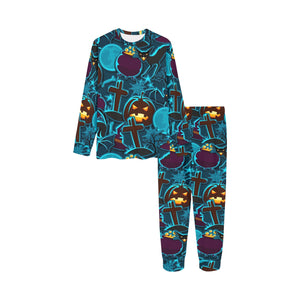 Halloween Pumpkin Cat Pattern Kids' Boys' Girls' All Over Print Pajama Set