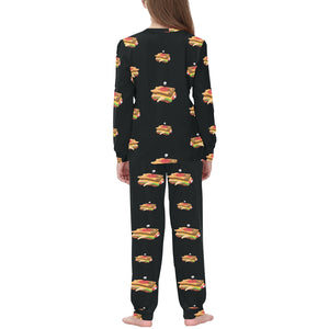 Sandwich Pattern Print Design 03 Kids' Boys' Girls' All Over Print Pajama Set