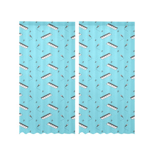 Piano Pattern Print Design 01 Gauze Curtain
