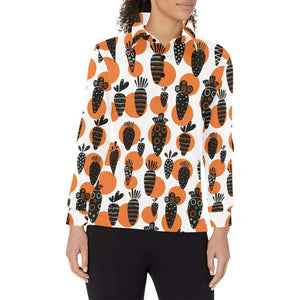 Carrot Pattern Print Design 02 Women's Long Sleeve Polo Shirt