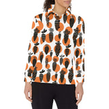 Carrot Pattern Print Design 02 Women's Long Sleeve Polo Shirt