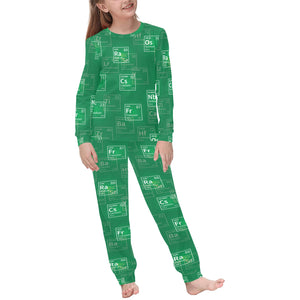 Chemistry Periodic Table Pattern Print Design 01 Kids' Boys' Girls' All Over Print Pajama Set