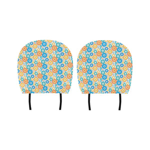 Gear Pattern Print Design 04 Car Headrest Cover