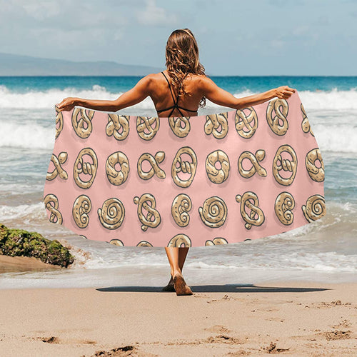 Pretzels Pattern Print Design 04 Beach Towel