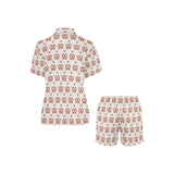 Pretzels Pattern Print Design 01 Women's V-Neck Short Pajama Set