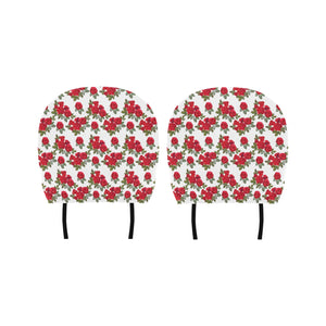 Rose Pattern Print Design 05 Car Headrest Cover