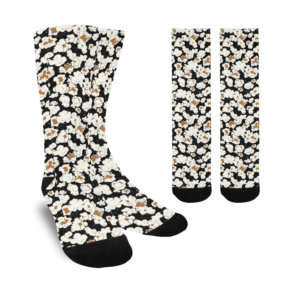 Popcorn Pattern Print Design 02 Crew Socks