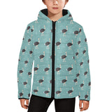 Ostrich Pattern Print Design 01 Kids' Boys' Girls' Padded Hooded Jacket