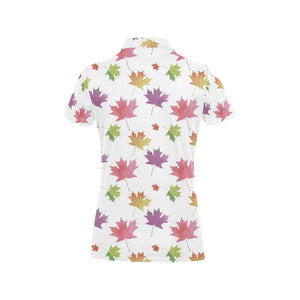 Maple Leaves Pattern Women's All Over Print Polo Shirt