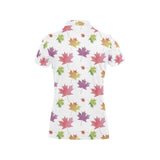 Maple Leaves Pattern Women's All Over Print Polo Shirt