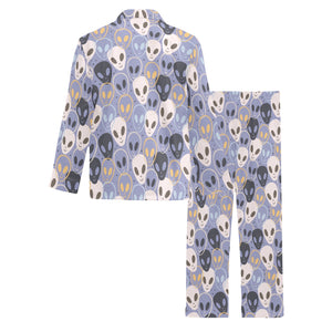 Alien Pattern Print Design 05 Men's Long Pajama Set