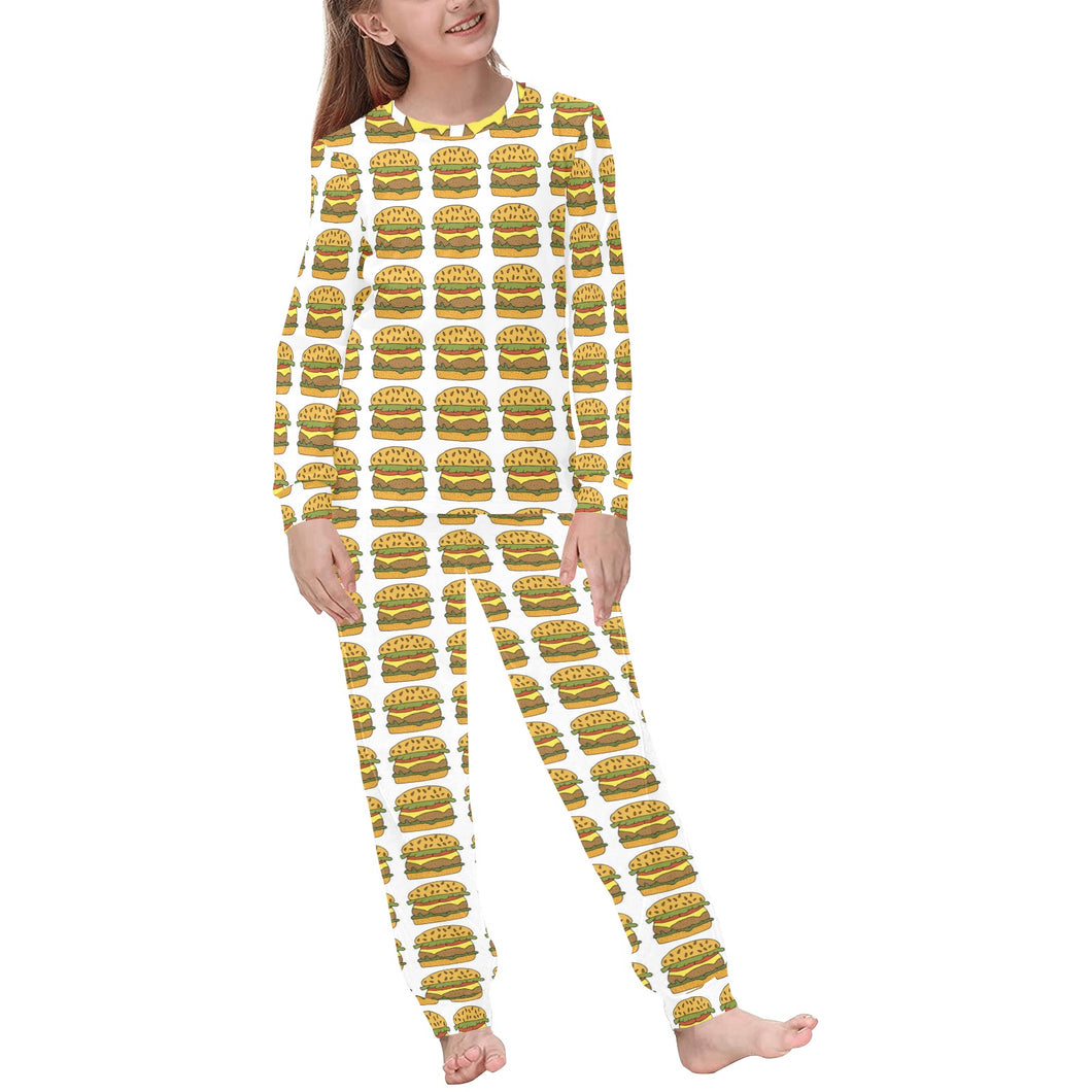 Hamburger Pattern Print Design 05 Kids' Boys' Girls' All Over Print Pajama Set