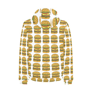 Hamburger Pattern Print Design 05 Men's Padded Hooded Jacket(ModelH42)