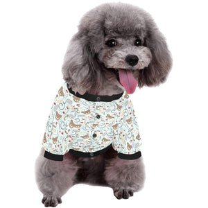 Teddy Bear Pattern Print Design 02 All Over Print Pet Dog Round Neck Fuzzy Shirt