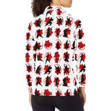 Ninja Pattern Women's Long Sleeve Polo Shirt